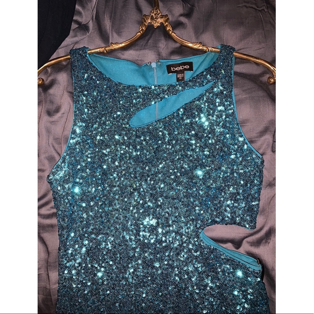 XS Turquoise Sequin Mini Dress